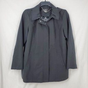 Dennis - Dennis Basso Hooded RainCoat Black Medium